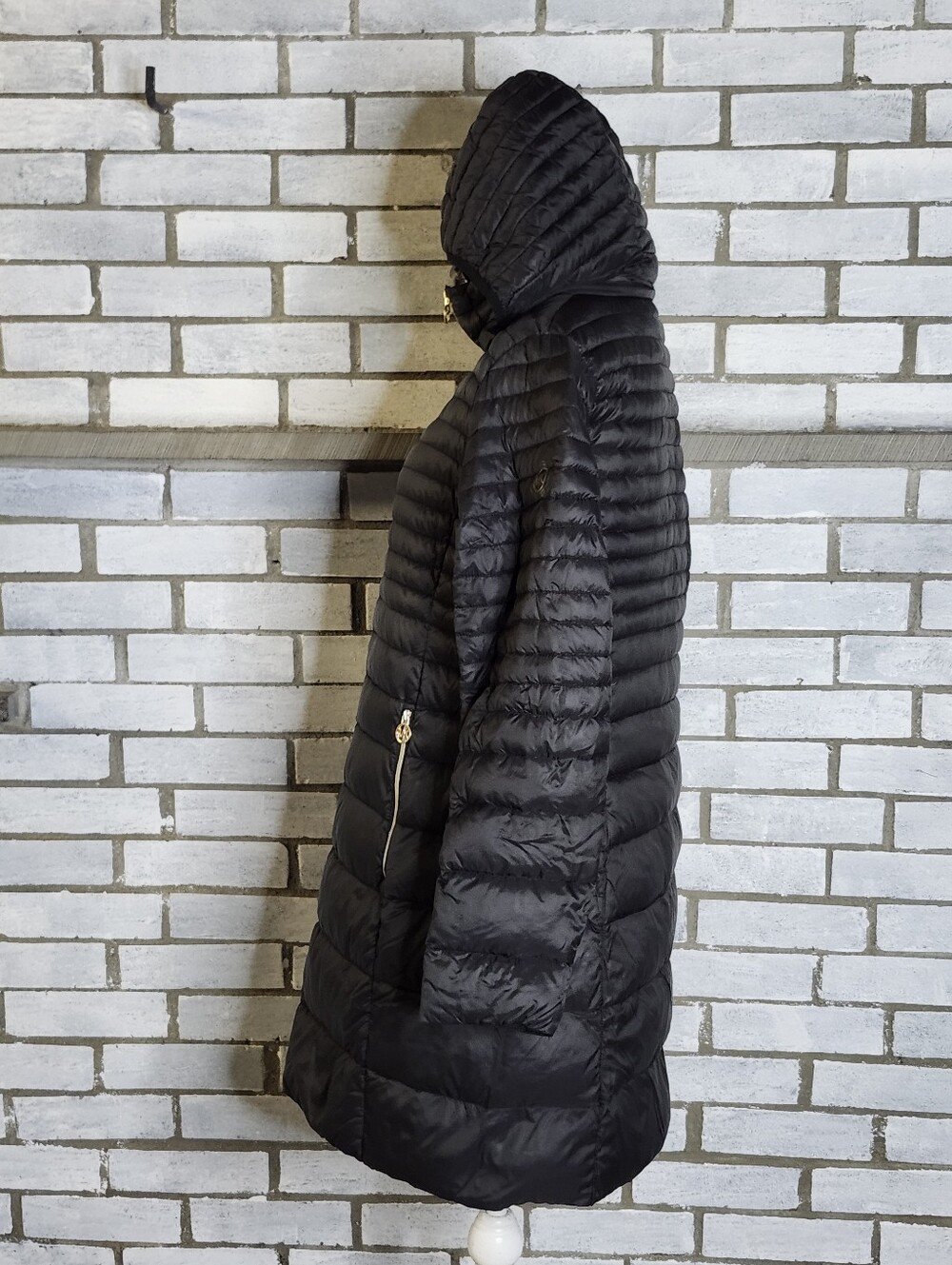 • Michael Michael Kors Black Lightweight Packable Down Puffer Hooded Jacket L - Picture 3 of 11
